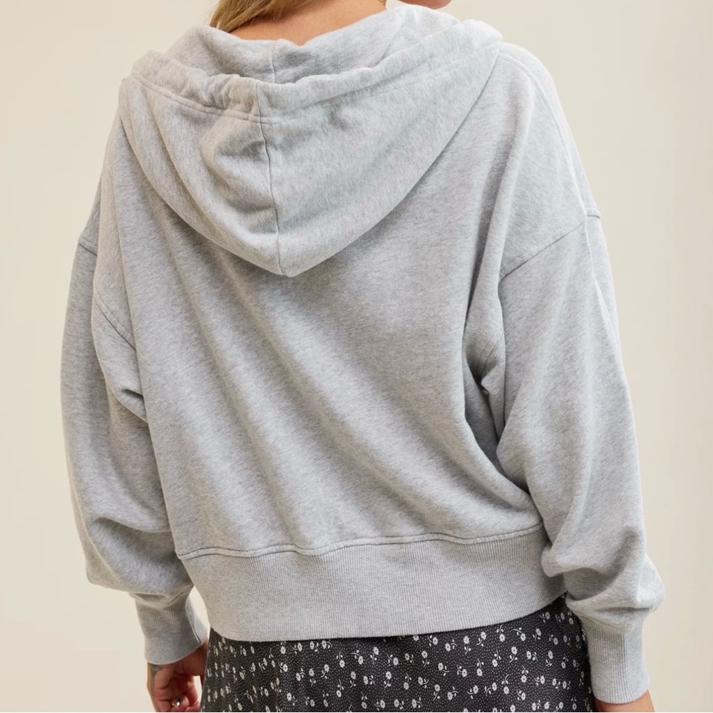 Aerie Beaded Hoodie Heather Grey Sz XL, Y2K - Picture 5 of 7